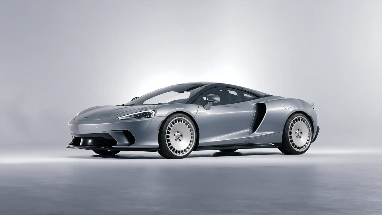 McLaren GT 2022 on HRE Performance Wheels 935M forged wheels, front three-quarter view
