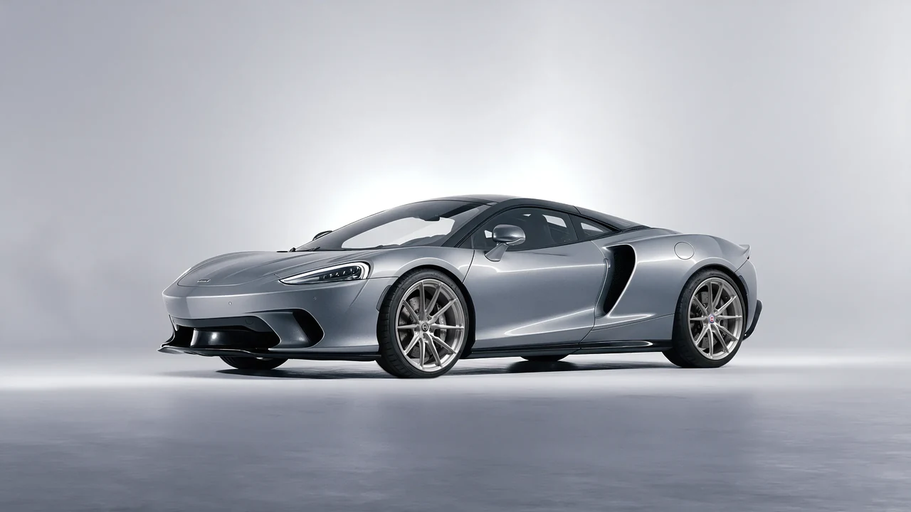 McLaren GT 2022 on HRE Performance Wheels P104SC forged wheels, front three-quarter view