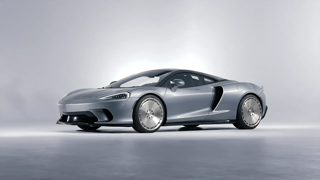McLaren GT 2022 on RDB LA Zero forged wheels, front three-quarter view