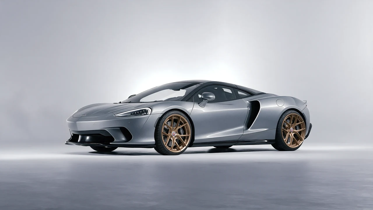 McLaren GT 2022 on HRE Performance Wheels S101SC forged wheels, front three-quarter view