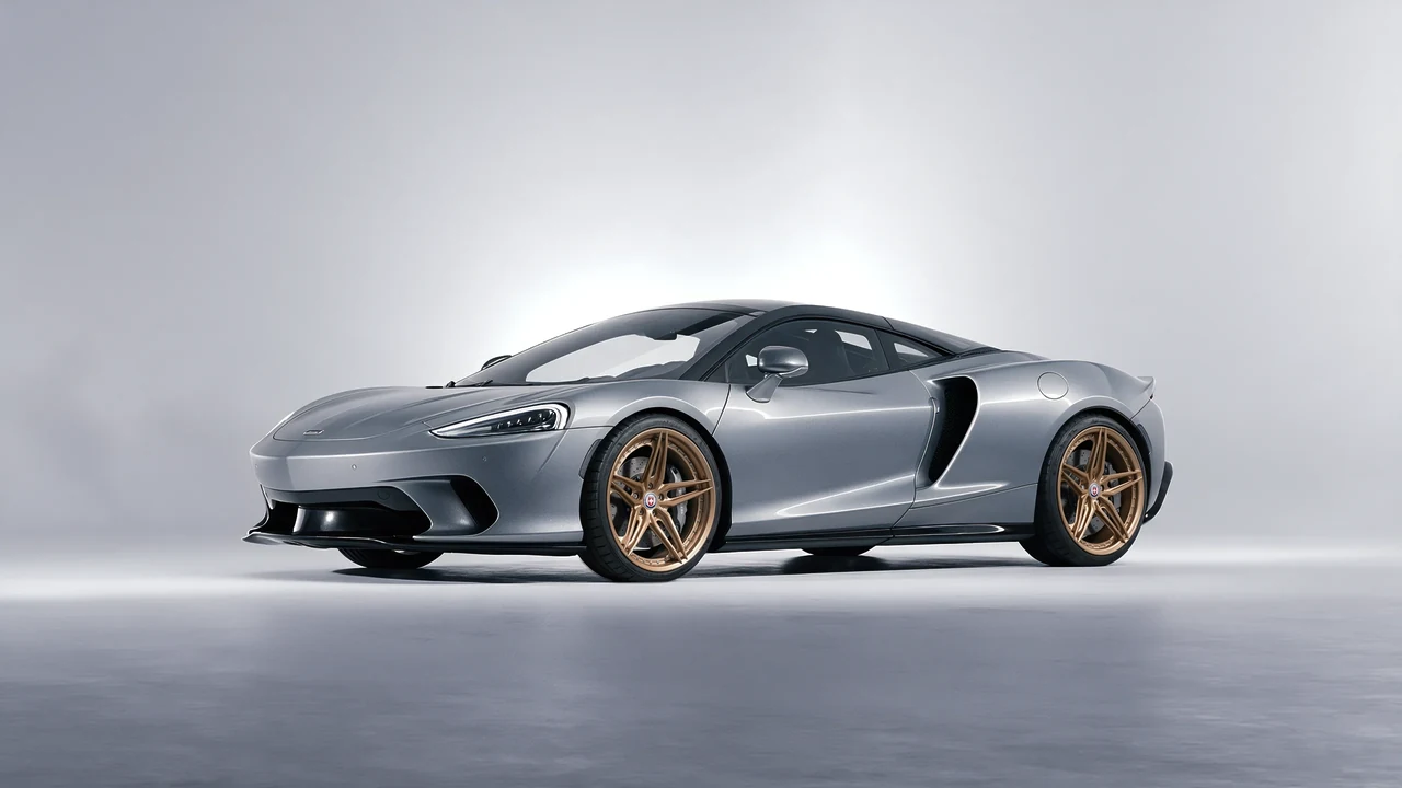 McLaren GT 2022 on HRE Performance Wheels S107SC forged wheels, front three-quarter view