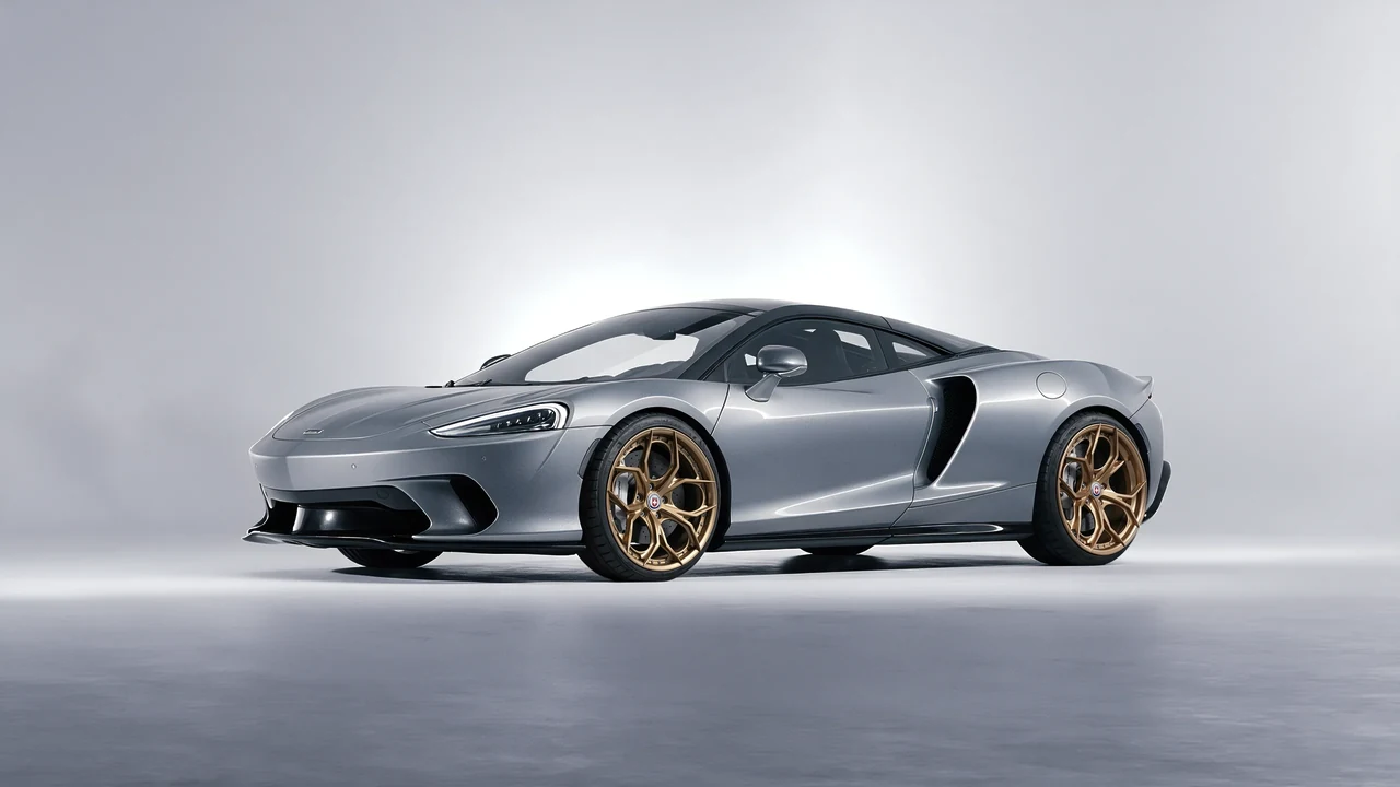 McLaren GT 2022 on HRE Performance Wheels S111SC forged wheels, front three-quarter view