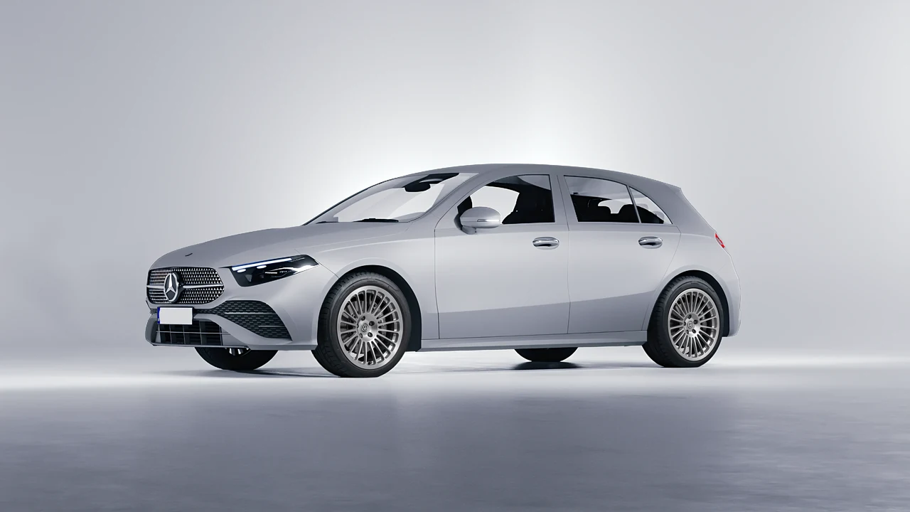 Mercedes-Benz A-Class AMG 2023 on HRE Performance Wheels 309M forged wheels, front three-quarter view