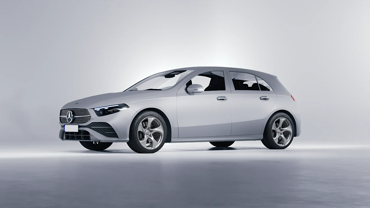 Mercedes-Benz A-Class AMG 2023 on HRE Performance Wheels 522M forged wheels, front three-quarter view