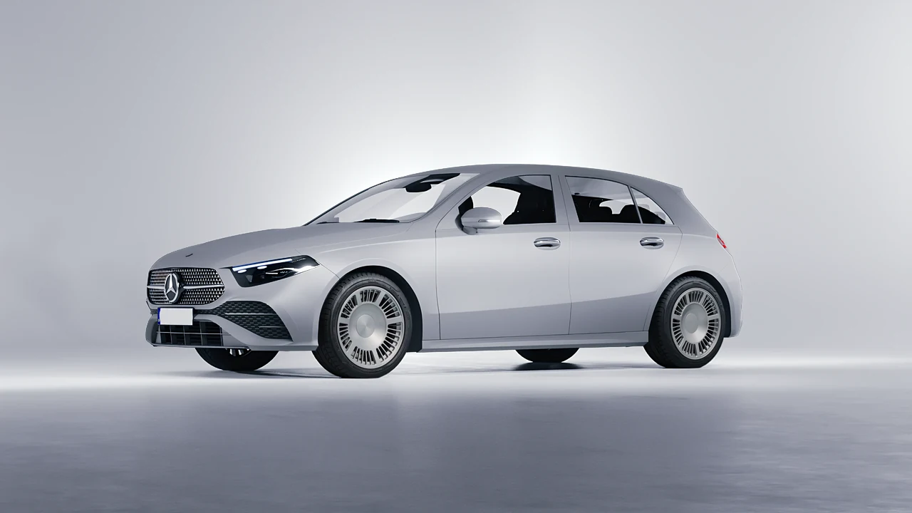 Mercedes-Benz A-Class AMG 2023 on RDB LA Masterpiece forged wheels, front three-quarter view