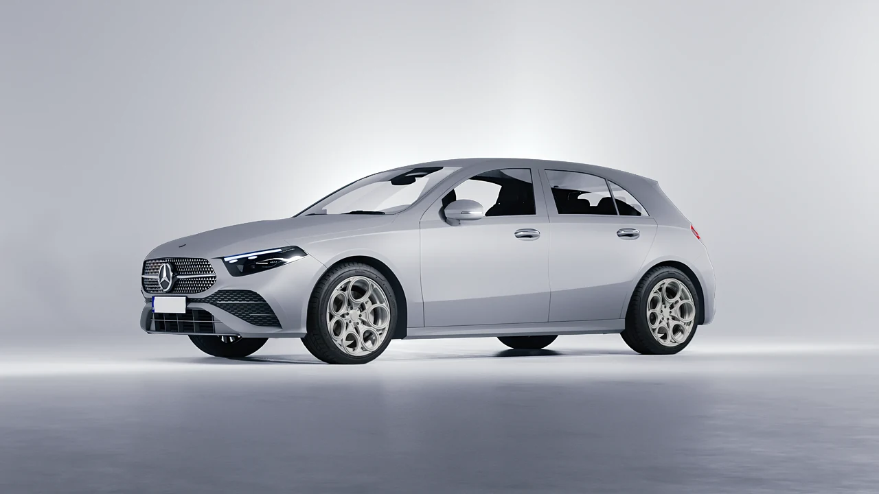 Mercedes-Benz A-Class AMG 2023 on RDB LA Revolver forged wheels, front three-quarter view