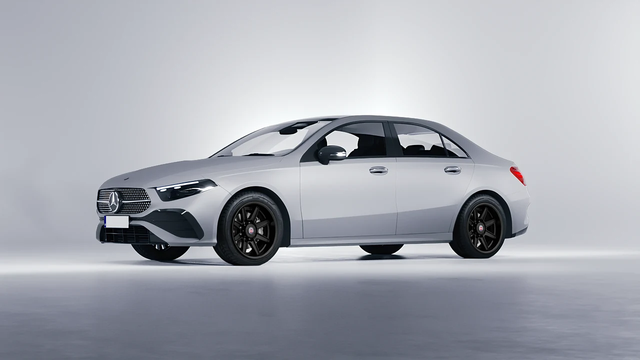 Mercedes-Benz A-Class Sedan AMG 2023 on HRE Performance Wheels HD188H forged wheels, front three-quarter view