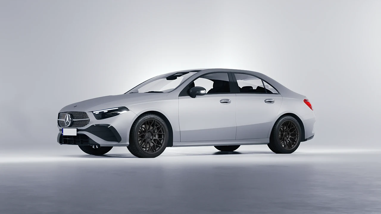 Mercedes-Benz A-Class Sedan AMG 2023 on HRE Performance Wheels RC100 forged wheels, front three-quarter view