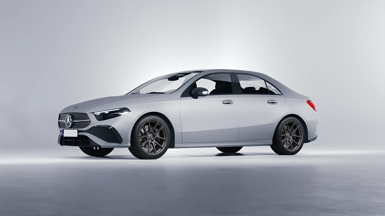 Mercedes-Benz A-Class Sedan AMG 2023 on HRE Performance Wheels RC104 forged wheels, front three-quarter view