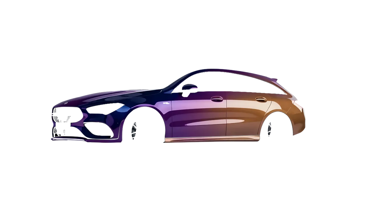 Mercedes-Benz AMG CLA 35 Shooting Brake 2020 wrapped in Gloss Flip Deep Space (3M GP278), front three-quarter view
