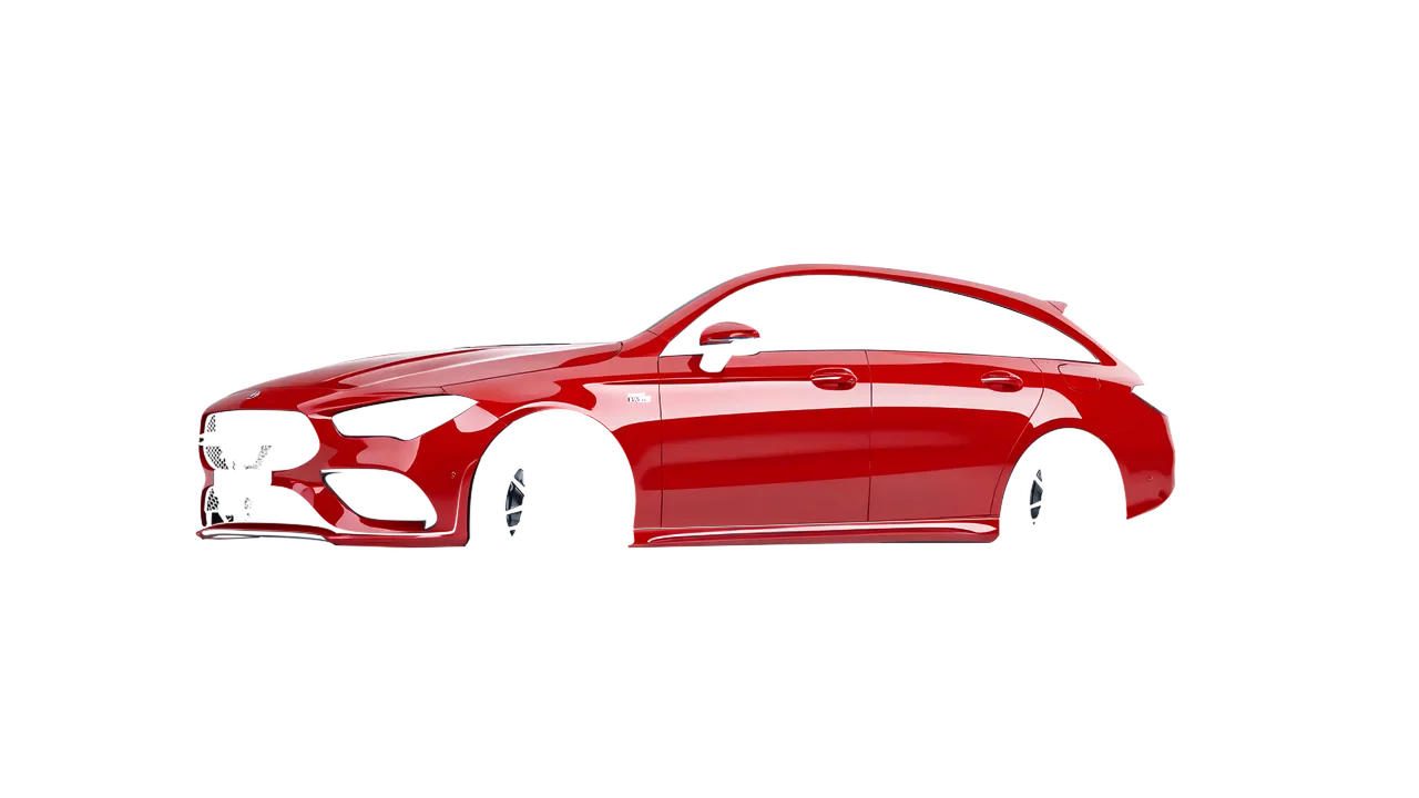 Mercedes-Benz AMG CLA 35 Shooting Brake 2020 wrapped in Hot Rod Red (3M G13), front three-quarter view