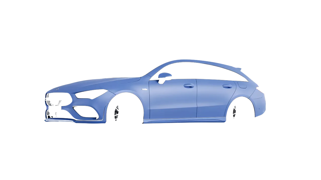 Mercedes-Benz AMG CLA 35 Shooting Brake 2020 wrapped in Dreamline Blue (Avery Dennison SW900-616-O), front three-quarter view