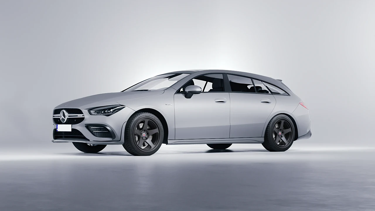 Mercedes-Benz AMG CLA 35 Shooting Brake 2020 on HRE Performance Wheels 305-GT forged wheels, front three-quarter view
