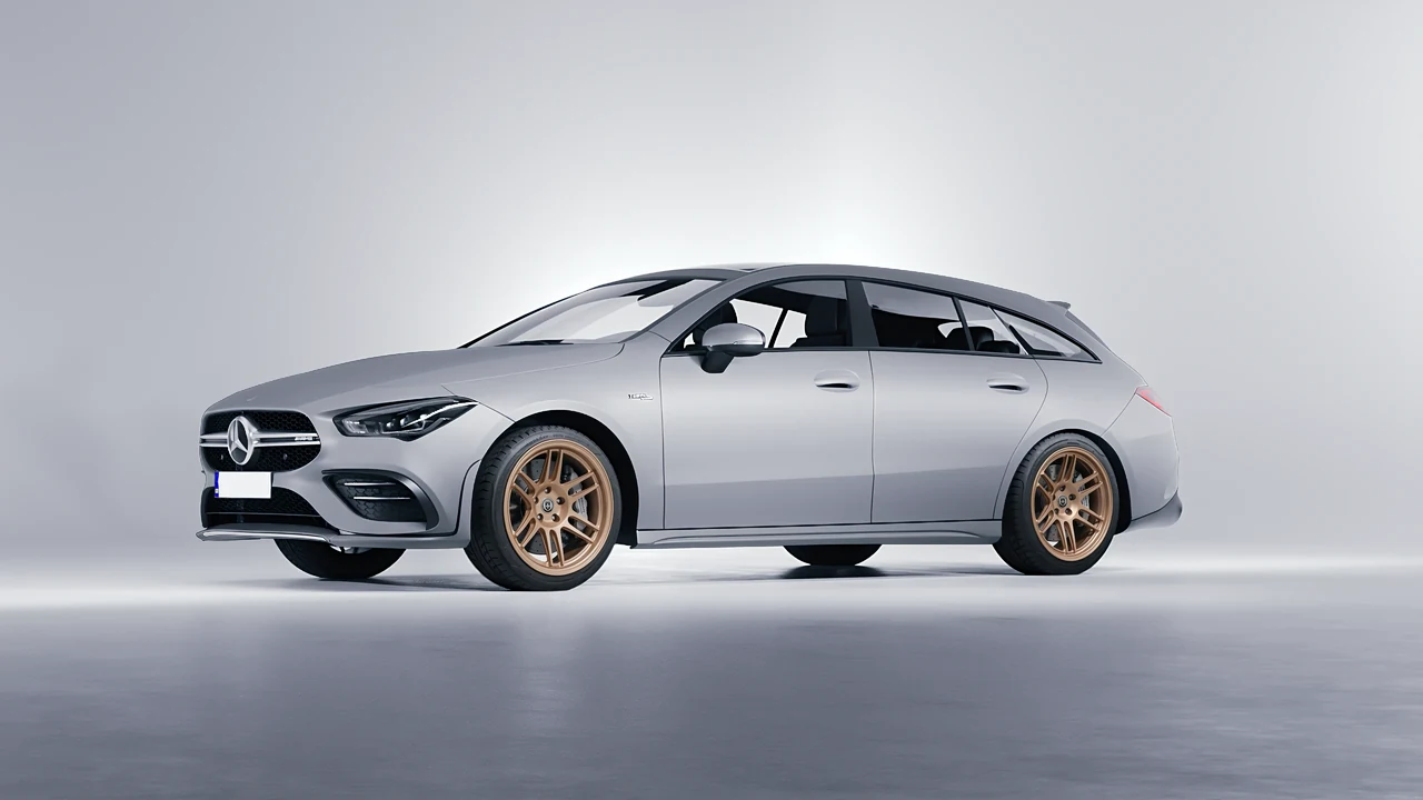Mercedes-Benz AMG CLA 35 Shooting Brake 2020 on HRE Performance Wheels 312-GTS forged wheels, front three-quarter view
