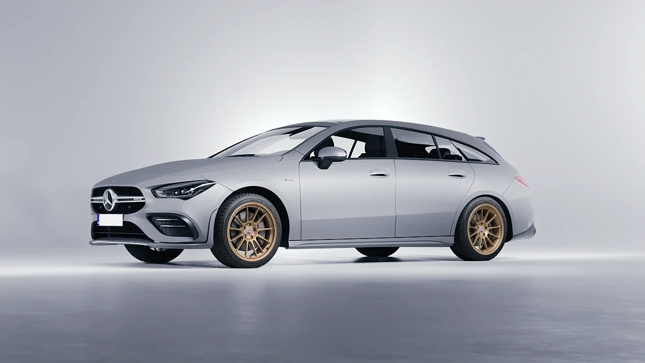 Mercedes-Benz AMG CLA 35 Shooting Brake 2020 on HRE Performance Wheels 313-GTS forged wheels, front three-quarter view