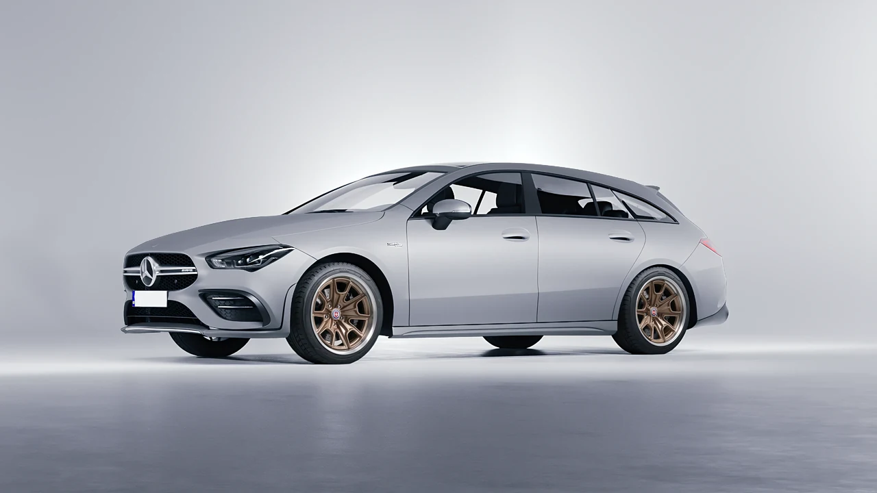 Mercedes-Benz AMG CLA 35 Shooting Brake 2020 on HRE Performance Wheels 427 forged wheels, front three-quarter view