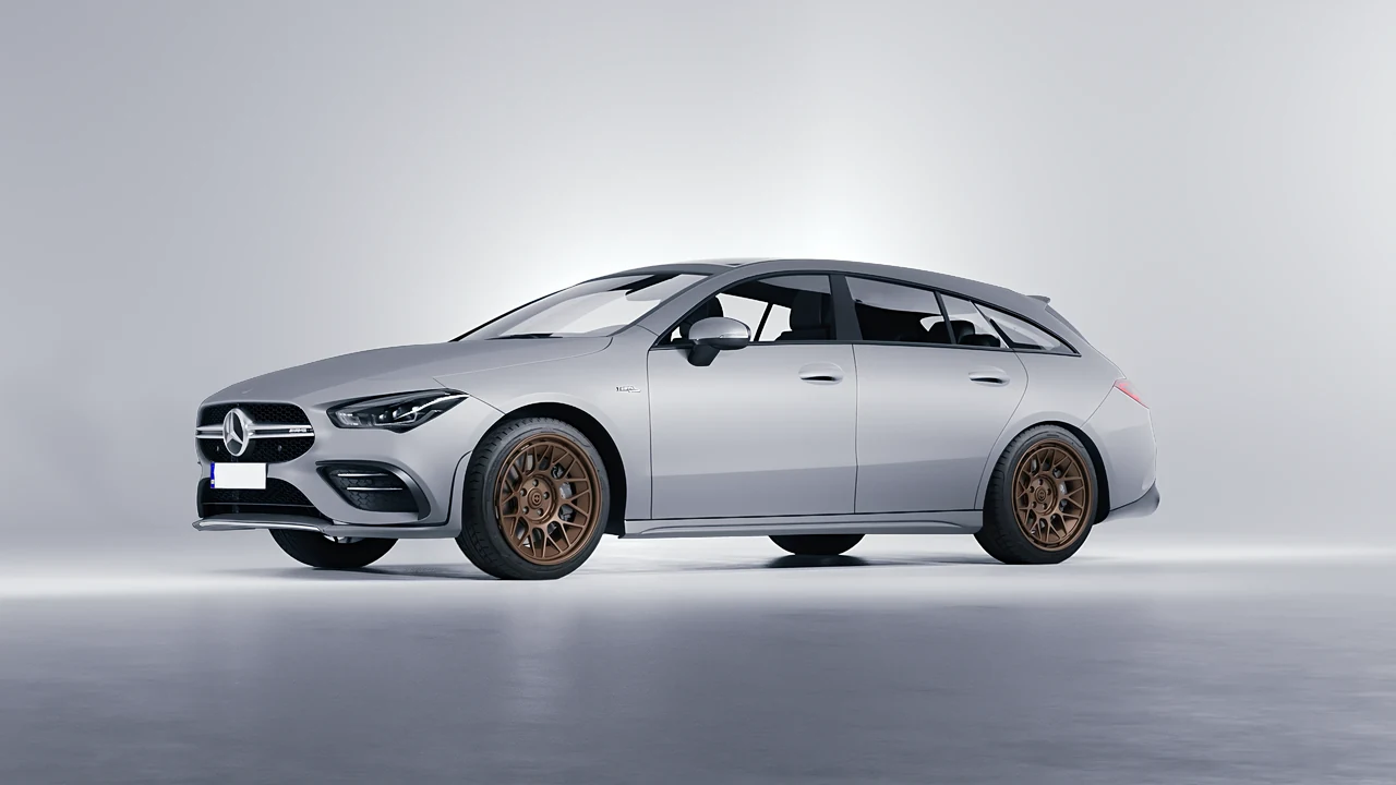 Mercedes-Benz AMG CLA 35 Shooting Brake 2020 on HRE Performance Wheels 500-GTM forged wheels, front three-quarter view