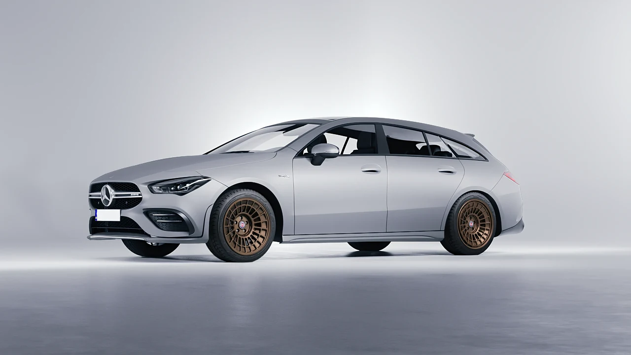 Mercedes-Benz AMG CLA 35 Shooting Brake 2020 on HRE Performance Wheels 515-GTM forged wheels, front three-quarter view