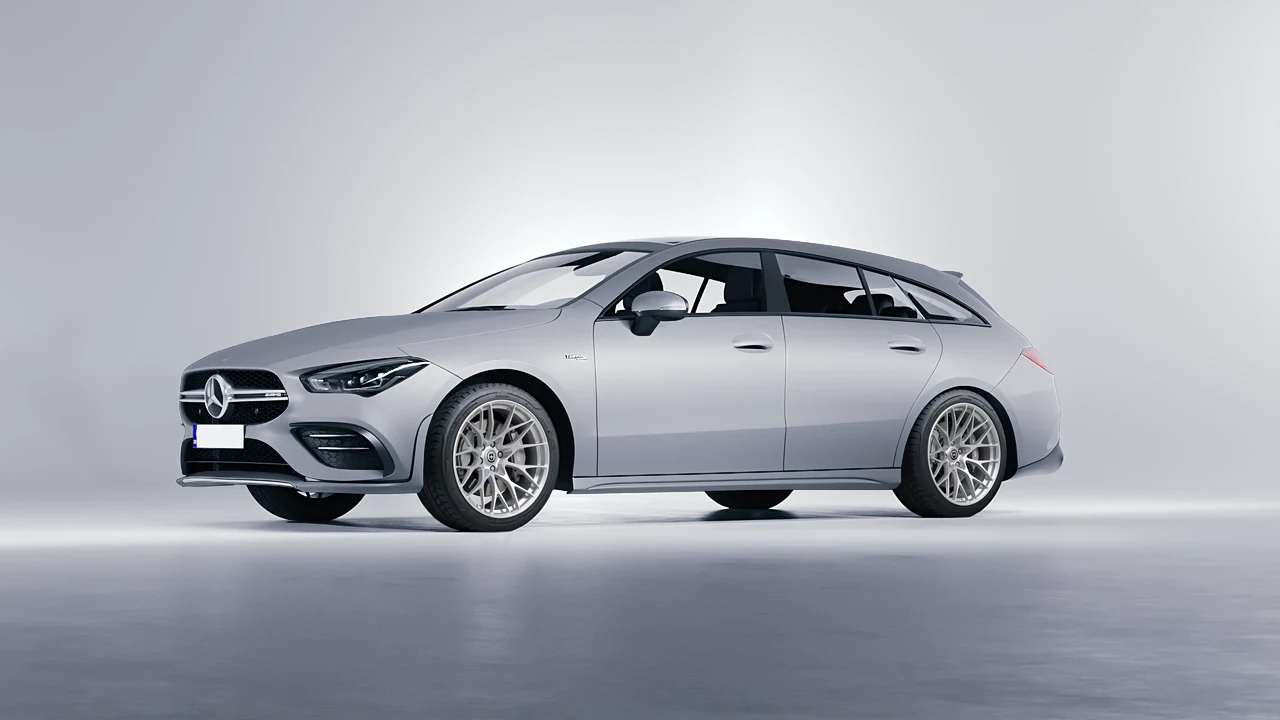 Mercedes-Benz AMG CLA 35 Shooting Brake 2020 on HRE Performance Wheels 520M forged wheels, front three-quarter view