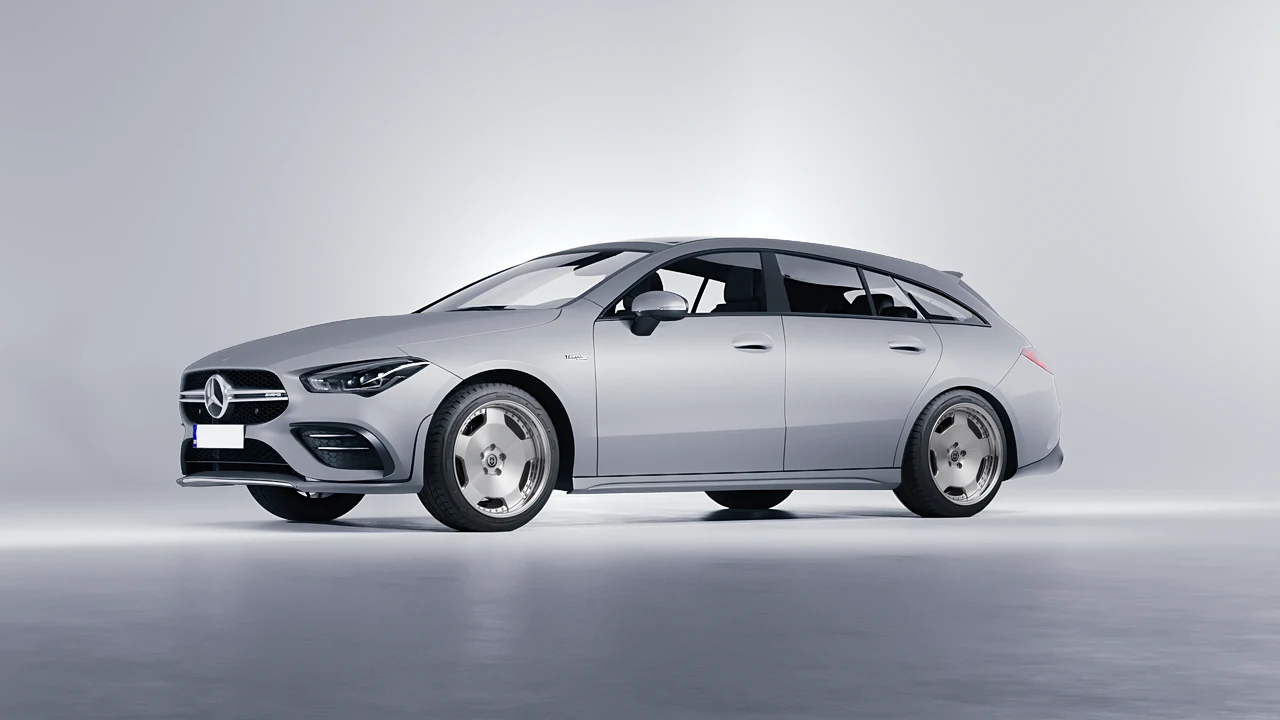 Mercedes-Benz AMG CLA 35 Shooting Brake 2020 on HRE Performance Wheels 544 forged wheels, front three-quarter view