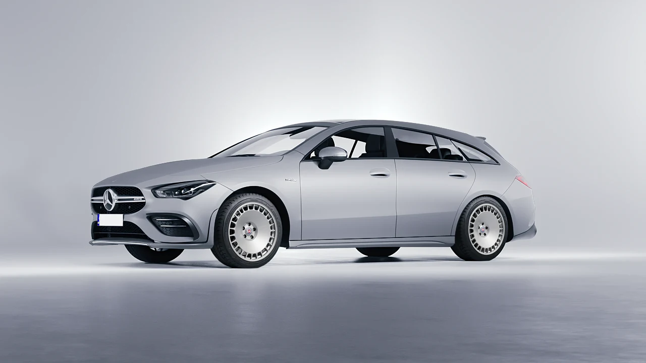 Mercedes-Benz AMG CLA 35 Shooting Brake 2020 on HRE Performance Wheels 935M forged wheels, front three-quarter view