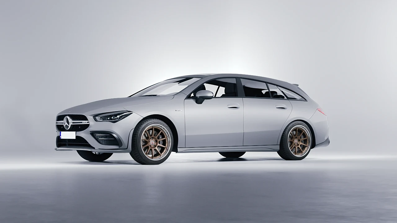 Mercedes-Benz AMG CLA 35 Shooting Brake 2020 on HRE Performance Wheels C103 forged wheels, front three-quarter view