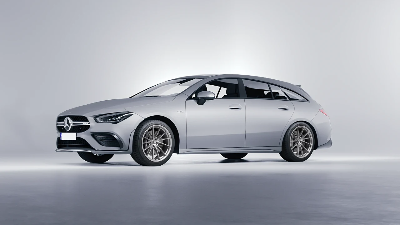 Mercedes-Benz AMG CLA 35 Shooting Brake 2020 on HRE Performance Wheels P103 forged wheels, front three-quarter view