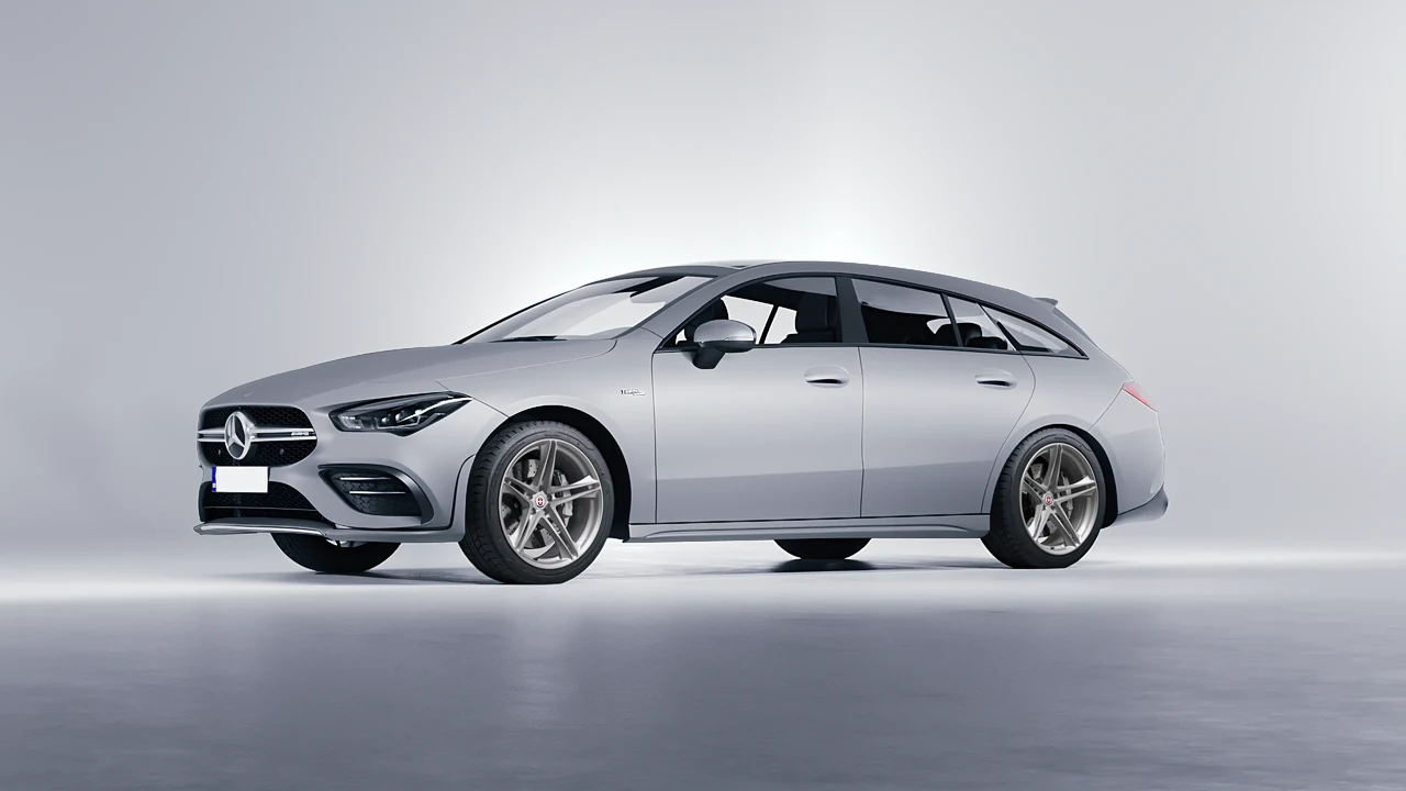 Mercedes-Benz AMG CLA 35 Shooting Brake 2020 on HRE Performance Wheels P207 forged wheels, front three-quarter view