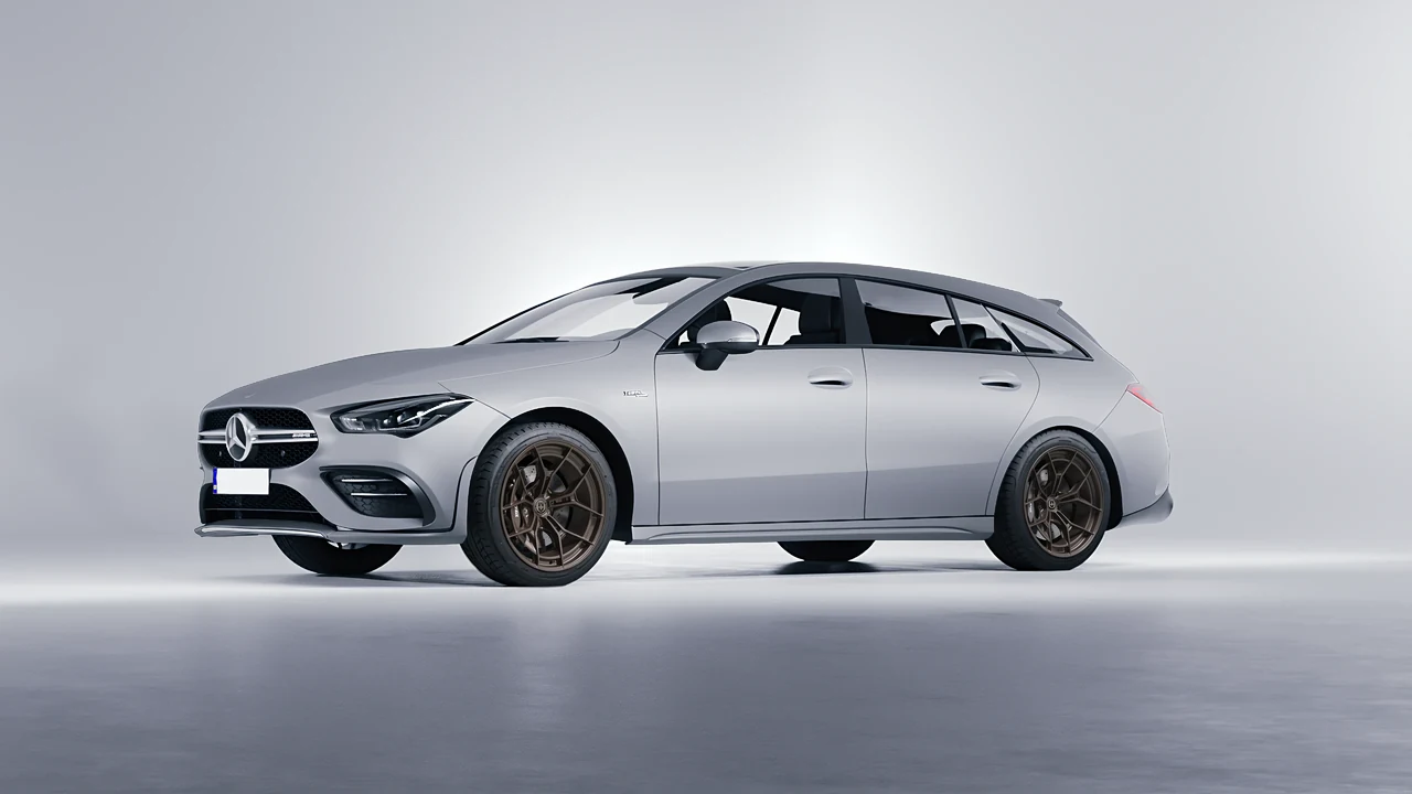 Mercedes-Benz AMG CLA 35 Shooting Brake 2020 on HRE Performance Wheels P301 forged wheels, front three-quarter view