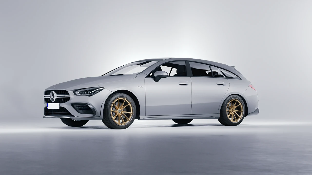 Mercedes-Benz AMG CLA 35 Shooting Brake 2020 on HRE Performance Wheels S204H forged wheels, front three-quarter view