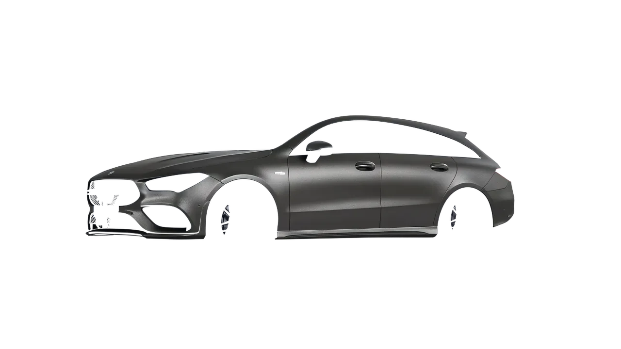 Mercedes-Benz AMG CLA 35 Shooting Brake 2020 wrapped in Black Rock Grey (Avery Dennison SW900-823-M), front three-quarter view