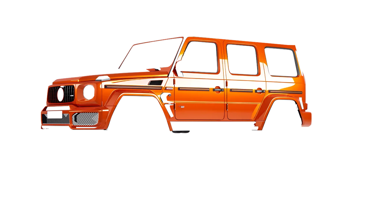 Mercedes-Benz AMG G63 Brabus 700 Widestar 2022 wrapped in Fiery Orange (3M G364), front three-quarter view