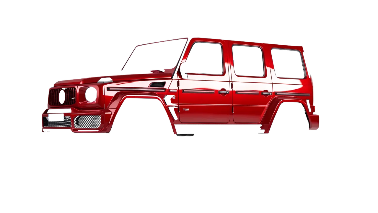 Mercedes-Benz AMG G63 Brabus 700 Widestar 2022 wrapped in Hot Rod Red (3M G13), front three-quarter view