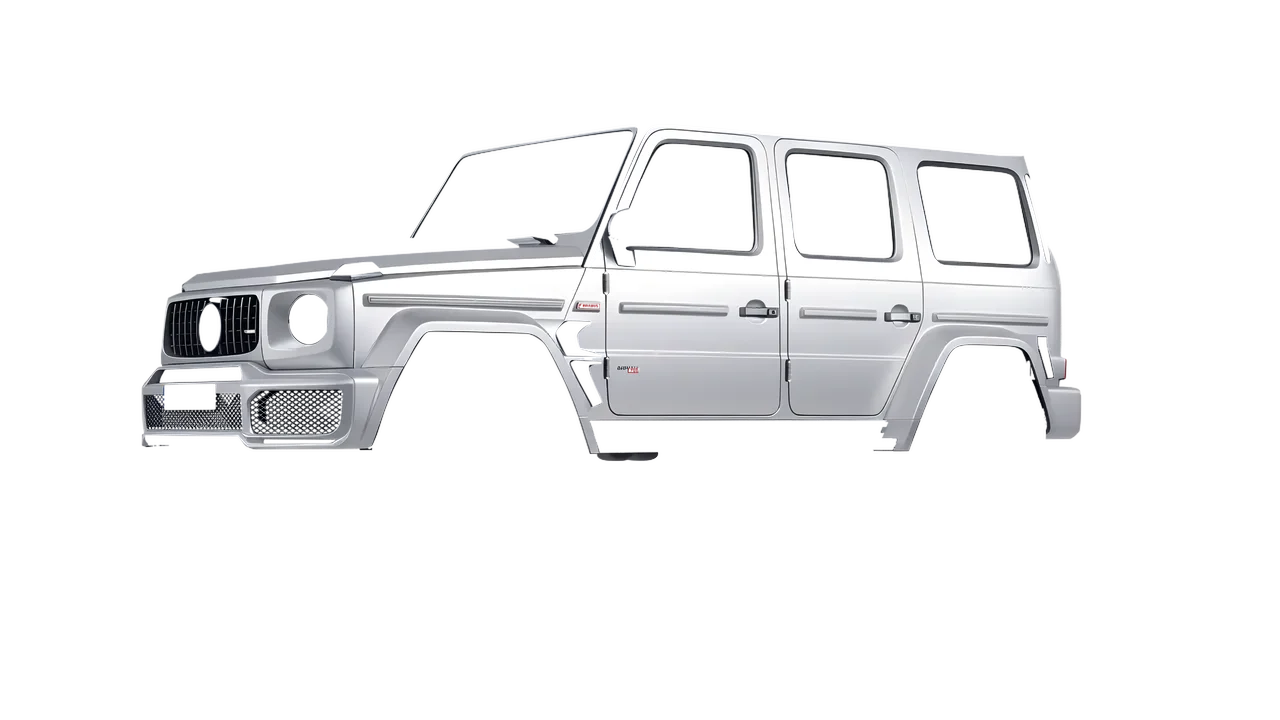 Mercedes-Benz AMG G63 Brabus 700 Widestar 2022 wrapped in Matte Silver (3M M21), front three-quarter view