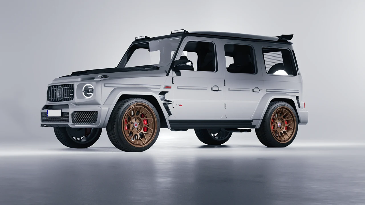 Mercedes-Benz AMG G63 Brabus 700 Widestar 2022 on HRE Performance Wheels 500-GTM forged wheels, front three-quarter view