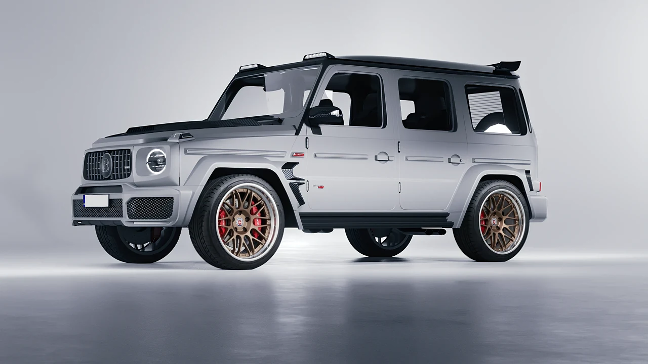 Mercedes-Benz AMG G63 Brabus 700 Widestar 2022 on HRE Performance Wheels C100 forged wheels, front three-quarter view