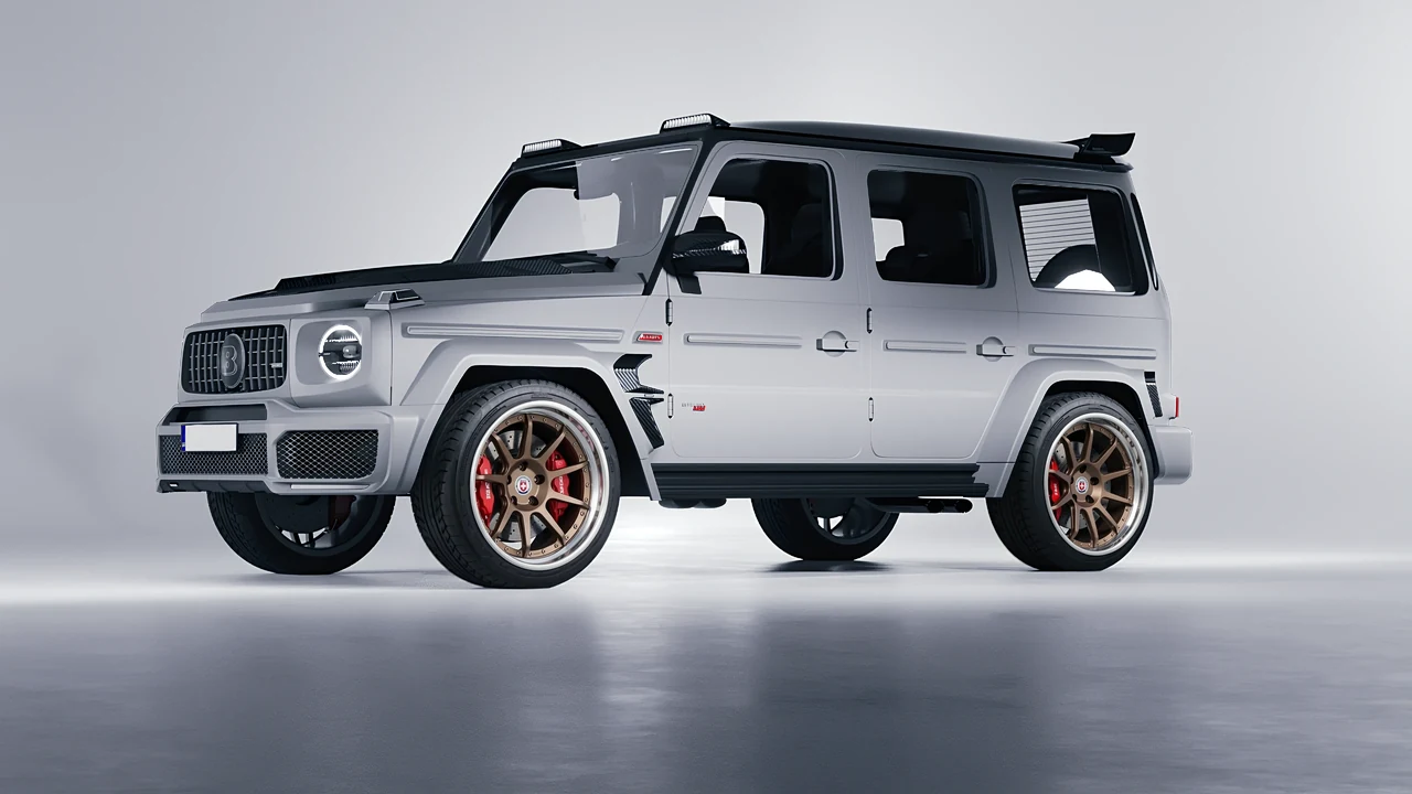 Mercedes-Benz AMG G63 Brabus 700 Widestar 2022 on HRE Performance Wheels C103 forged wheels, front three-quarter view