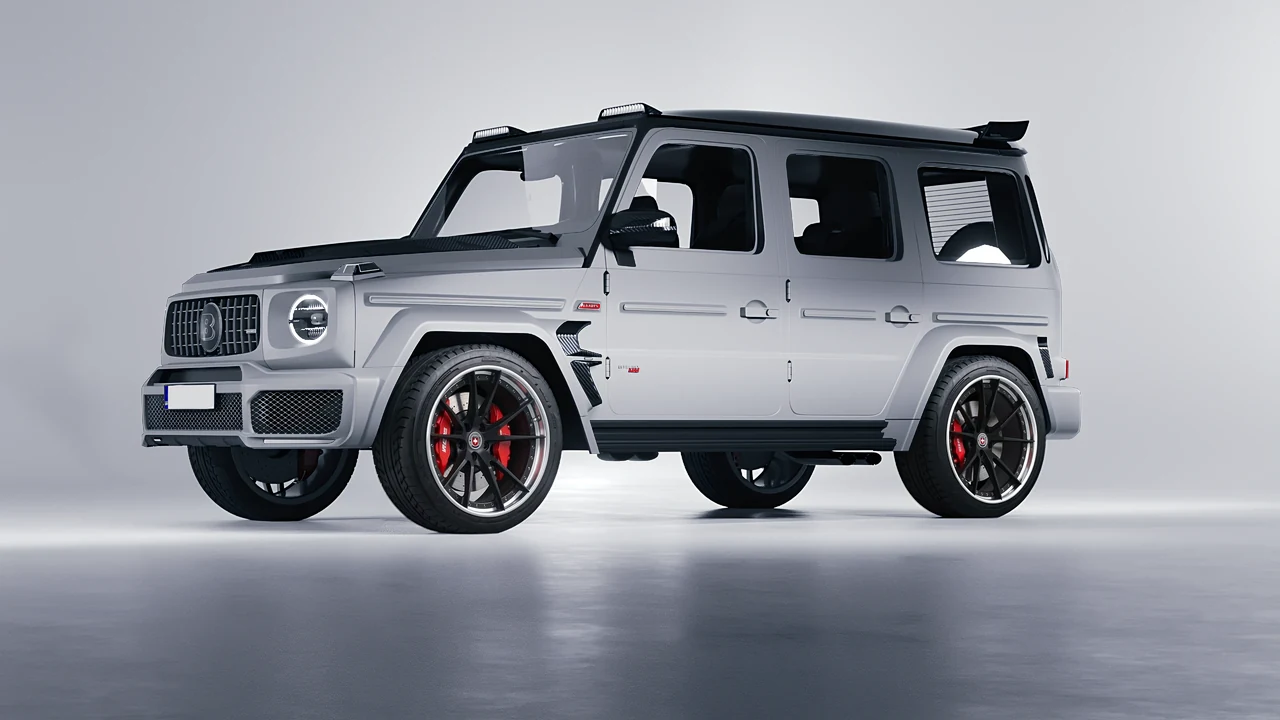 Mercedes-Benz AMG G63 Brabus 700 Widestar 2022 on HRE Performance Wheels S104 forged wheels, front three-quarter view