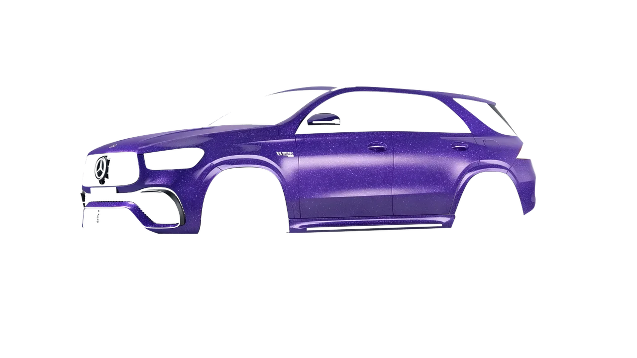 Mercedes-Benz AMG GLE 2021 wrapped in Purple (Avery Dennison SW900-587-D), front three-quarter view