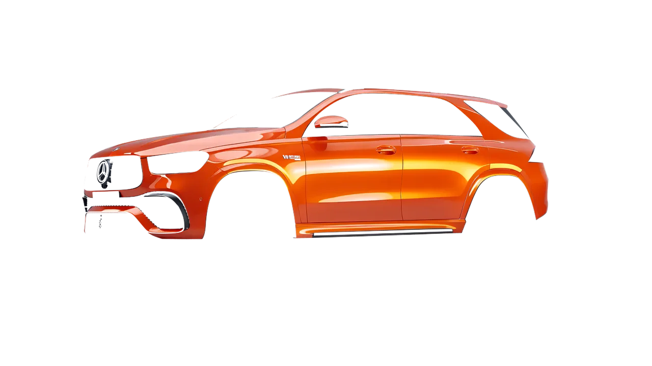 Mercedes-Benz AMG GLE 2021 wrapped in Fiery Orange (3M G364), front three-quarter view