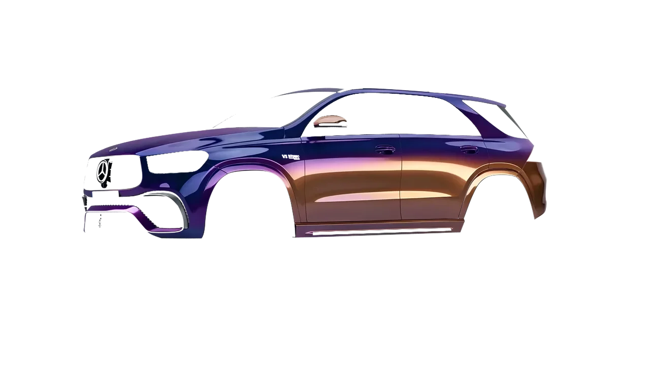 Mercedes-Benz AMG GLE 2021 wrapped in Gloss Flip Deep Space (3M GP278), front three-quarter view