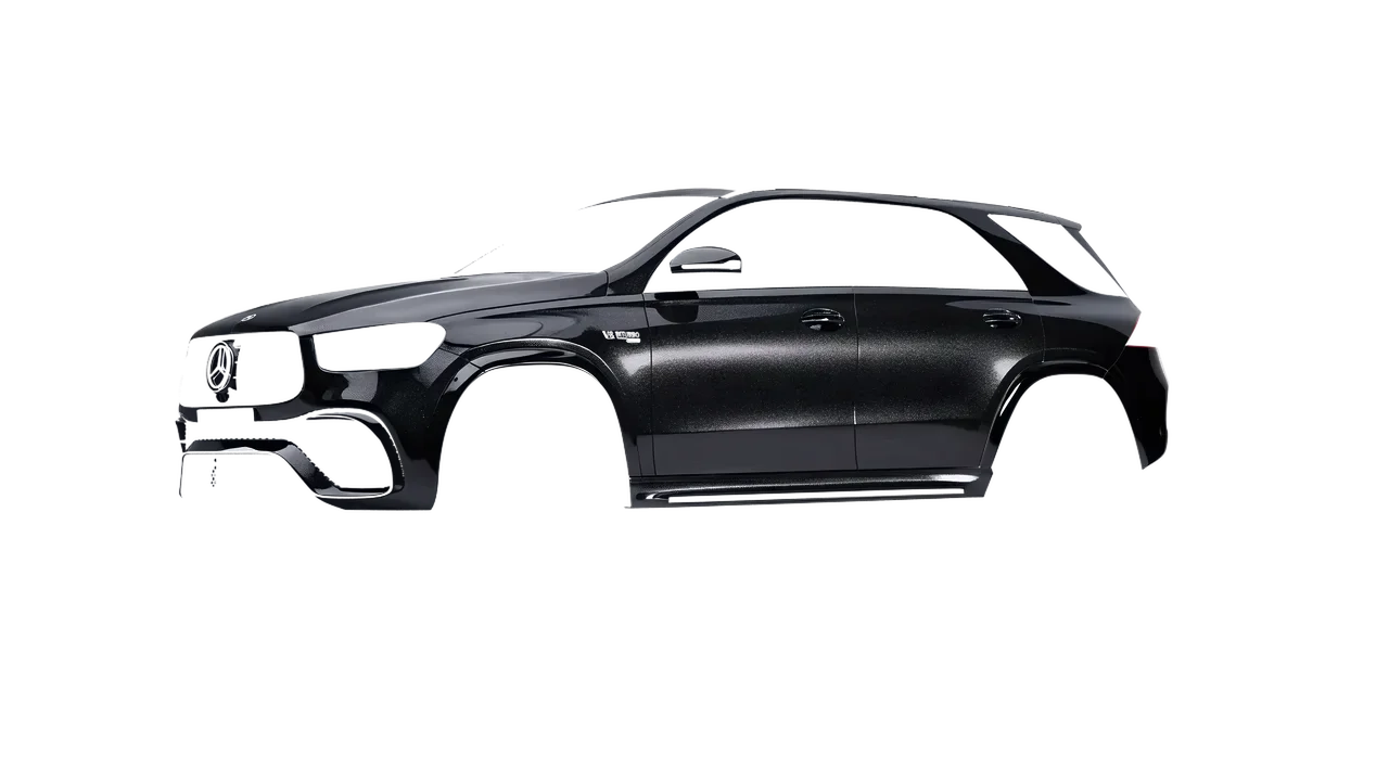 Mercedes-Benz AMG GLE 2021 wrapped in Mystery Black (Avery Dennison SW900-184-M), front three-quarter view