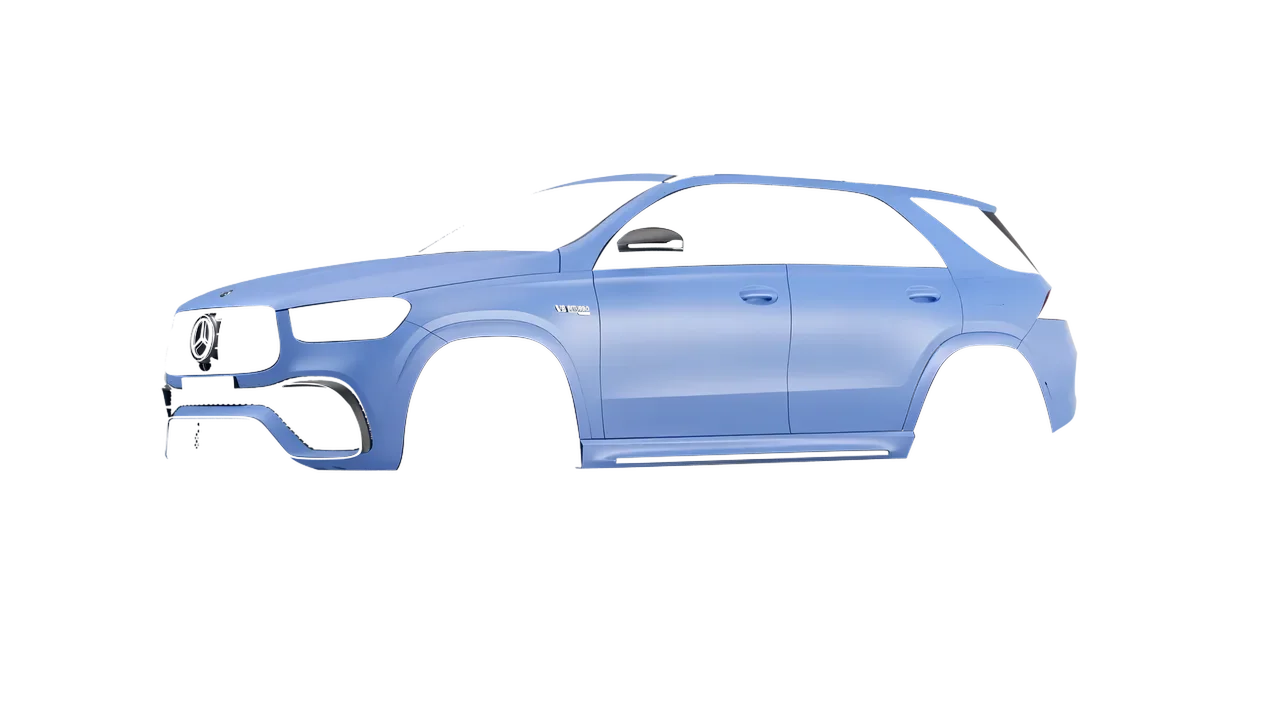 Mercedes-Benz AMG GLE 2021 wrapped in Dreamline Blue (Avery Dennison SW900-616-O), front three-quarter view