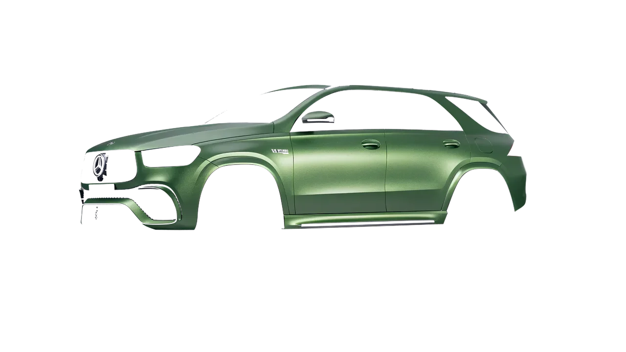 Mercedes-Benz AMG GLE 2021 wrapped in Apple Green (Avery Dennison SW900-745-M), front three-quarter view