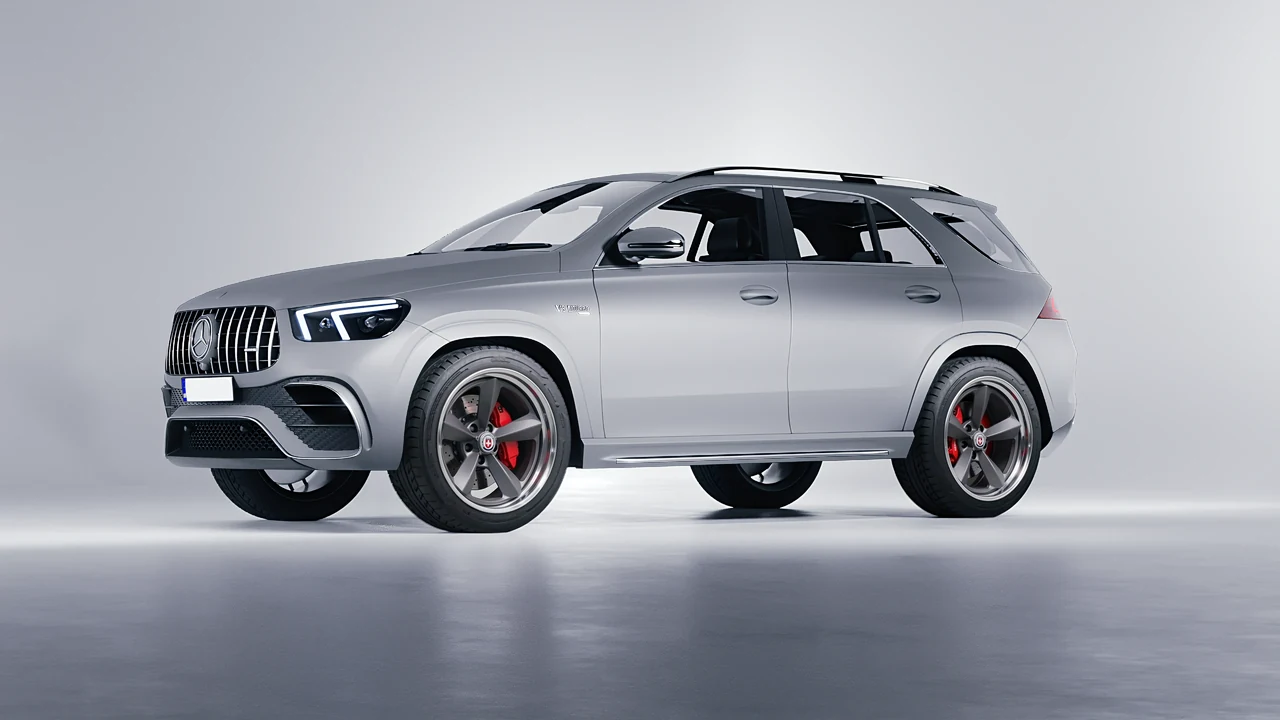 Mercedes-Benz AMG GLE 2021 on HRE Performance Wheels 105 forged wheels, front three-quarter view