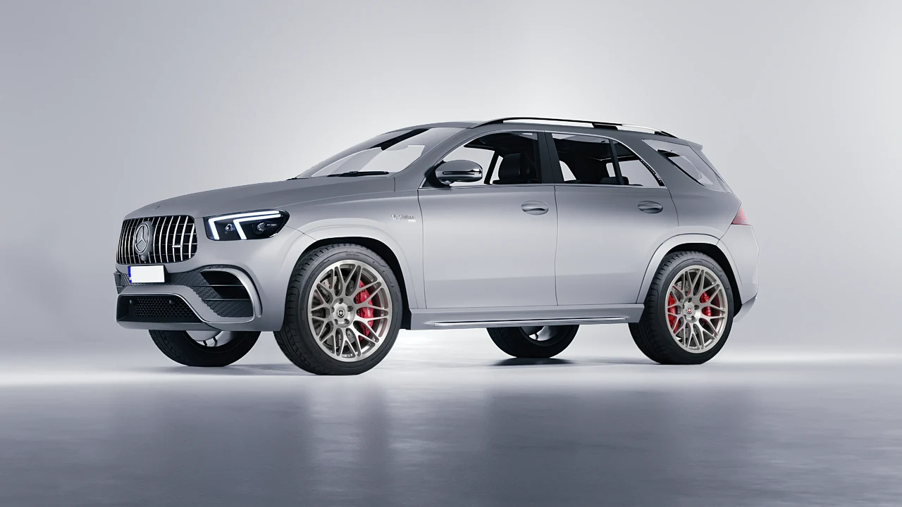 Mercedes-Benz AMG GLE 2021 on HRE Performance Wheels 300M forged wheels, front three-quarter view