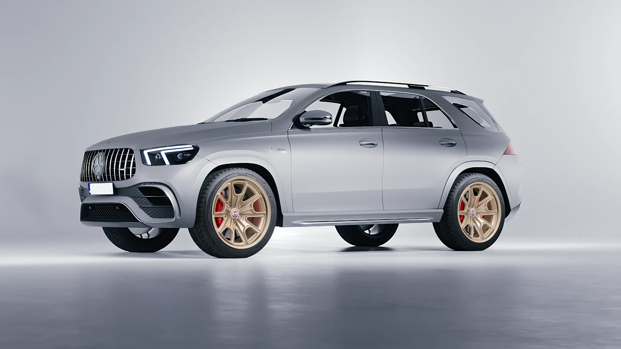 Mercedes-Benz AMG GLE 2021 on HRE Performance Wheels 427M forged wheels, front three-quarter view