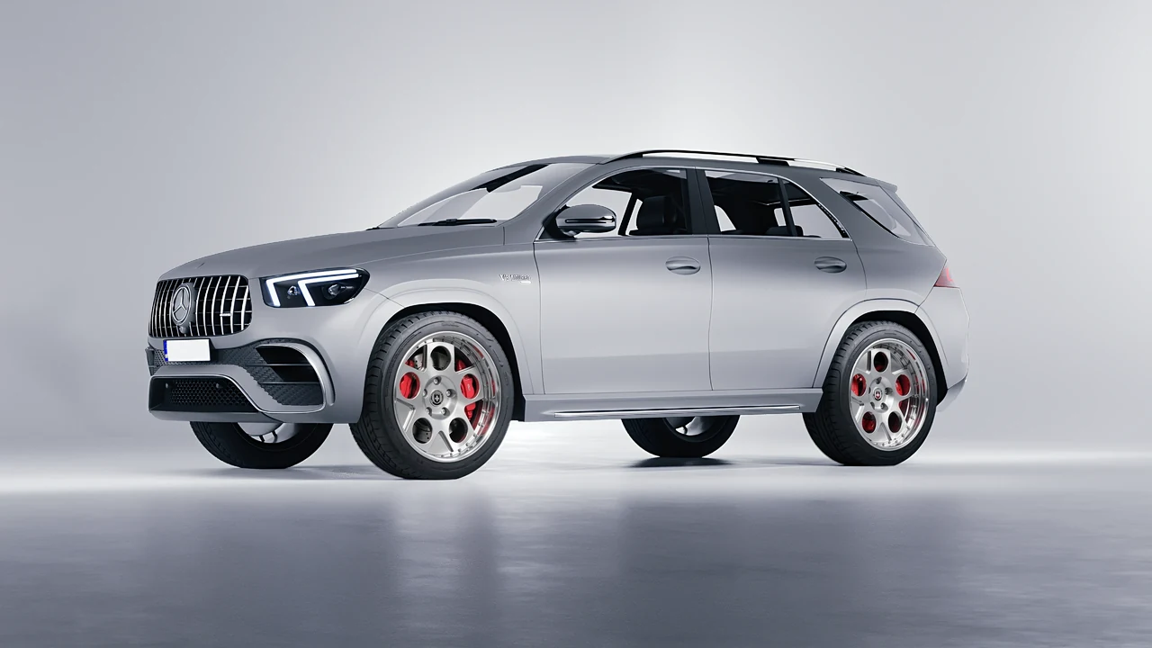 Mercedes-Benz AMG GLE 2021 on HRE Performance Wheels 454 forged wheels, front three-quarter view