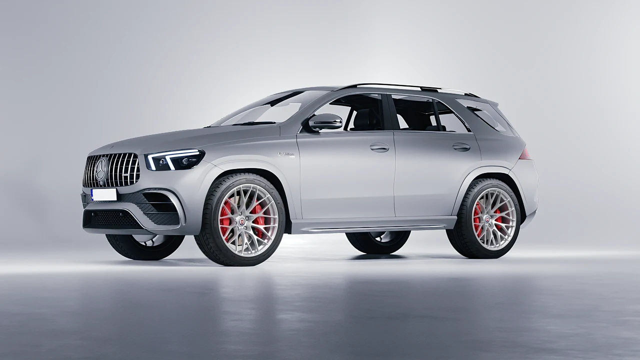 Mercedes-Benz AMG GLE 2021 on HRE Performance Wheels 520M forged wheels, front three-quarter view
