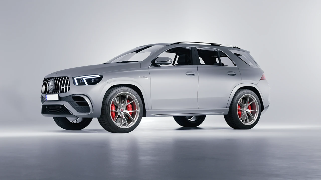Mercedes-Benz AMG GLE 2021 on HRE Performance Wheels P101 forged wheels, front three-quarter view